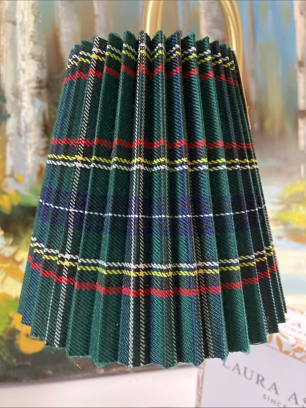 Laura Ashley Christmas Tartan Candle Warmer w/ Marble Base